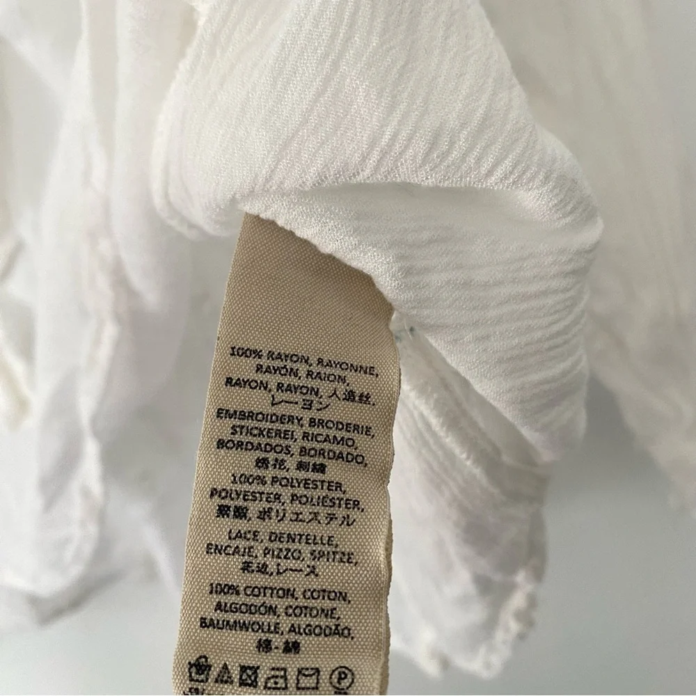 Nwot Free People Wishful Moments Ivory Bohemian Long Sleeve Blouse XS